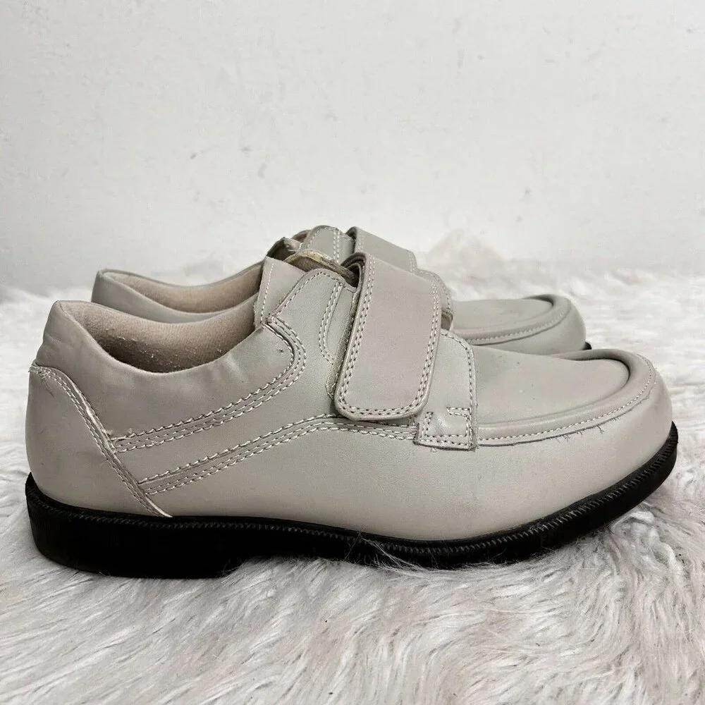 DR SCHOLLS 478-2G Mens Oxfords Beige/Tan Leather Orthopedic Shoes‎ Size 11D